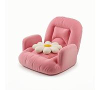 KESOTO Sofá Cama Plegable Asiendo Ergonómico Bajo con Respaldo Acolchado Elevable y Apoyabrazos Robustos Funda Lavable y Cojín Extra de Diseño Floral, 50 47 55cm, Rosa