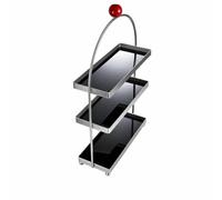 KESOTO Soporte Exhibición Mesa | Elegante, Estante con Acero Inoxidable, Resistente, Repisa, para Tocador, Negro, 3 Niveles