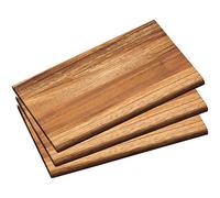 Kesper 28403 Acacia - Lote de 3 salvamanteles individuales, madera de acacia, 23 x 15 x 1 cm