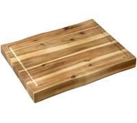 KESPER 28750 - Tabla de cortar (48 x 36,5 cm, madera de acacia con surco y dos pies/tabla de cortar)