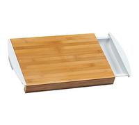 Kesper 58351 - Tabla de Cortar con Bandeja de Cuencos de bambú/plástico, bambú, marrón/Blanco, 41 x 25 x 4 cm