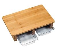 Kesper 58353 13 2 - Tabla de cortar con cuencos, bambú, marrón