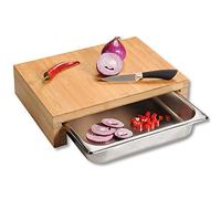 Kesper 58354 13 - Tabla de cortar con bandeja de recogida (bambú, 37,5 x 27,5 x 9,5 cm)
