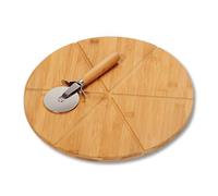 Kesper 58462 - Tabla y Cortador de Pizza (Madera de bambú, diámetro: 32 cm, Grosor: 1,5 cm)