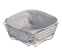 Kesper 90881 Cesta para Pan y Fruta de Acero Inoxidable en Gris, Acero Inoxidable, Plata/Gris, 26 x 26 x 11 cm