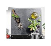 Kesper Basil - Lámina de cristal para cubrir (56 x 50 x 1,4 cm), color gris, verde y marrón