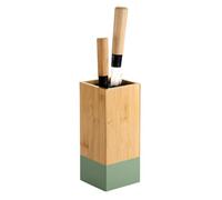 KESPER | bloque de cuchillos, material: bambú, plástico, dimensiones: 10 x 10 cm, H: 23 cm, color: marrón, verde | 58031
