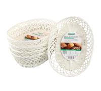 Kesper Cesta para pan y frutas, 5 unidades, material: plástico trenzado, dimensiones: 31 x 23,5 x 8,5 cm, color: blanco |1988015