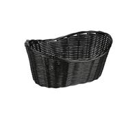 Kesper Cesta para pan y frutas de mimbre de plástico, apta para lavavajillas, resistente al agua, dimensiones: 28 x 21 x 13 cm, color: negro, 17622