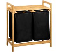 KESPER Clasificador para ropa sucia, material: bambú, poliéster, dimensiones: 64 x 33 cm, altura: 73 cm, color: marrón, negro | 19487 13