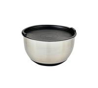 Kesper Cuenco para mezclar con tapa, material: acero inoxidable, plástico, silicona, tamaño: Ø 18 cm, altura: 10 cm, color: plata, negro | 90895