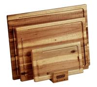 KESPER Juego de 3 tablas de cortar con soporte, material: acacia, dimensiones: 40 x 30 x 1,5 cm, color: marrón | 28130