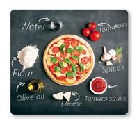 Kesper Placa multiacristalada/placa de cubierta de estufa/panel de estufa, Material: vidrio de seguridad Esg, Tamaño: 56 x 50 x 0,8 cm, Motivo: Pizza, Color: Gris, Rojo, 36598 13