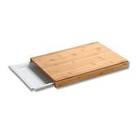 KESPER Tabla de cortar con bandeja recogedora, material: bambú, plástico, dimensiones: 38 x 25 x 3,5 cm, color: marrón, blanco | 58352