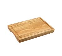 KESPER Tabla de cortar de madera de roble, certificado FSC®, extrafuerte, 3,5 cm, con mango y aceite BIOFA, 38,5 x 27,5 cm, 49100