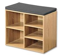 Kesper Zapatero con cojín del asiento, 51,5 x 29,5 x 48 cm, Natural