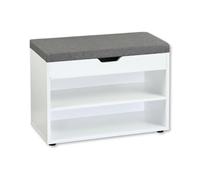 Kesper Zapatero con cojín, Material: Tablero de Fibra, tamaño: 60 x 45 x 30 cm, Color Blanco 15914 13