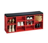 Kesper Zapatero con cojín, Material: Tablero de partículas, funiert, Dimensiones: 103,5 x 48 x 29,5 cm, Color: Rojo, Negro | 15983 13