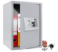 KESSER® Caja fuerte eléctrica - XXL, Grosor de la puerta 4 mm, Doble cerradura de pestillo, incl. Material de Montaje, Iluminación interior, Caja fuerte blindada, 50x35x34,5 / Plata