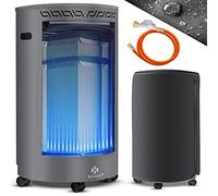 KESSER® Calefactor de gas de cerámica, 4200 W, incluye regulador de presión de gas, estufa de gas, incluye funda protectora, calentador de gas, quemador de cerámica infrarrojo