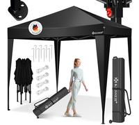 KESSER® Carpa Plegable 3x3m | Pop-Up Regulable en Altura Estable Impermeable Resistente al Invierno | Protección UV 50+ Incluye Bolsa con Ruedas y Anclaje al Suelo - Negro/Negro