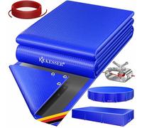 KESSER® Cubierta solar para piscina rectangular 410x220 cm, lona de 200 g/m² polietileno, incluye cuerda de acero + tensor de ojales, resistente
