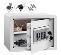 KESSER® Electr. Seguro | Incluye Caja de la batería | Caja fuerte electrónica | 3 cerraduras de doble perno | Caja fuerte de pared de suelo | Caja fuerte para muebles | Iluminación interior, M plata