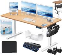 KESSER® Escritorio eléctrico Regulable en Altura, Escritorio Ergonómico de Bipedestación, Control de Memoria de 3 Funciones, Incl. Ruedas de 360° y Puerto de Carga USB, 140x70 cm - Beige