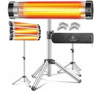 KESSER® Estufa de infrarrojos para terraza, 2500 W, incluye funda protectora, trípode telescópico de altura ajustable, para cambiar pañales, calefactor de terraza, calentador de cuarzo, infrarrojos