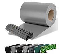 KESSER® Franja Privacidad PVC Rollo Valla Opaca Doble Varilla 70 m x 19cm | 60 Clips Fijación | Resistente a la Intemperie y al Viento | Lámina Opaca Valla Jardín Cercado, Gris