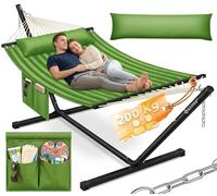KESSER® Hamaca Hill con Estructura Almohada Doble para 2 Personas - Resistente Marco - Capacidad 200kg Interior y Exterior XXL Columpio Doble Multijugador Jardín Piscina Balcón Terraza Caqui