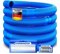 KESSER® Manguera de Piscina con Manguitos | Manguera de Piscina Exterior e Interior | Manguera de aspiración | Manguera de BombaLargo 12m (Ø 38 mm),Azul,