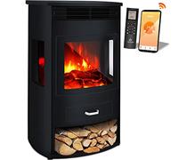 KESSER® Prio Chimenea Eléctrica Con Calentador, Ventilador, Mando a Distancia 950/1900W, LED Efecto Llama, Termostato