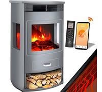 KESSER® Prio Chimenea Eléctrica Con Calentador, Ventilador, Mando a Distancia 950/1900W, LED Efecto Llama, Termostato