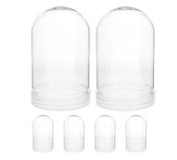 KESYOO 6 Piezas Bola de Nieve de Plástico Transparente, Cúpula Arqueada | Tapa de Rosca con Tapón Interior, Visibilidad Clara y Resistencia a Roturas, para Agua y Velas LED Pequeñas
