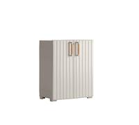 Keter Armario Groove Bajo, Amario Bajo de almacenaje, Resina, 2 Puertas y 1 balda Regulable en Altura, Color Beige, 98 x 80 x 45 cm