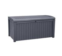 Keter Borneo, caja de almacenamiento, gris claro, rectangular, de resina, de un solo color, para uso exterior