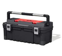 Keter – Caja de herramientas 26 pulgadas – Organizador extraíble – 28,7×66×26,7 cm – Negro/Rojo
