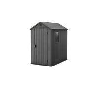 Keter Caseta De Jardín Darwin 4*6 Cobertizo De Almacenamiento Exterior Ordenación Acero Metal Resina Efecto Madera 126x185x205 Wxdxh Cm