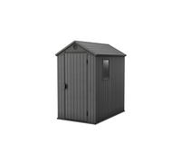 KETER Caseta de jardín Darwin 4*6 cobertizo de almacenamiento EXTERIOR ordenación acero metal resina efecto madera 126x185x205 WxDxH cm