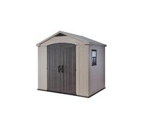 KETER Caseta de jardín Factor 8X6 Cobertizo de almacenamiento EXTERIOR ordenación madera acero metal 257x182x243 WxDxH cm