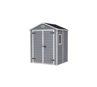 KETER Caseta de Jardín MANOR 6x5 cobertizo de almacenamiento EXTERIOR ordenación acero metal madera resina 185x152x226 WxDxH cm