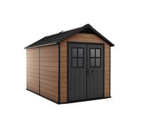 Keter Caseta de jardín Newton 7511, Efecto Madera, marrón, 7,2 m², 228 x 350 x 252 cm