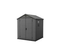 Keter Caseta Jardín Darwin 6x6 Exterior Cobertizo Almacenamiento Ordenación Madera Resina Alta Resistencia Evotech 190x183x221 Wxdxh Cm