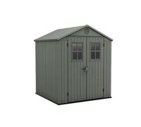 Keter Caseta Jardin Exterior Resina Darwin 6x6,3,3m2,Efecto Madera,Ventana