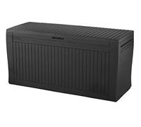 Keter Comfy - Baúl de resina de 270 L, color grafito, 116,7 x 54,6 x 8,6 cm