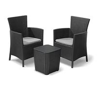 Set Balcon con Mesa Luzon de Grafito + 2 Sillones - Iowa. Gris