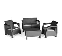 Conjunto jardín: Dos sillones individuales y Sofá biplaza resina, Set Bahamas Lounge, Keter