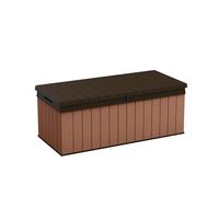 Keter Darwin - Arcón Exterior, Baúl almacenaje, Capacidad 380L, Resina, Color marrón, Ordenación jardín y terraza, 65.3 x 142.5 x 54.5 cm
