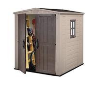 Keter Caseta de jardín Factor – 178 x 195,5 x 208 cm, 3,5 m², con ventana lateral, beis